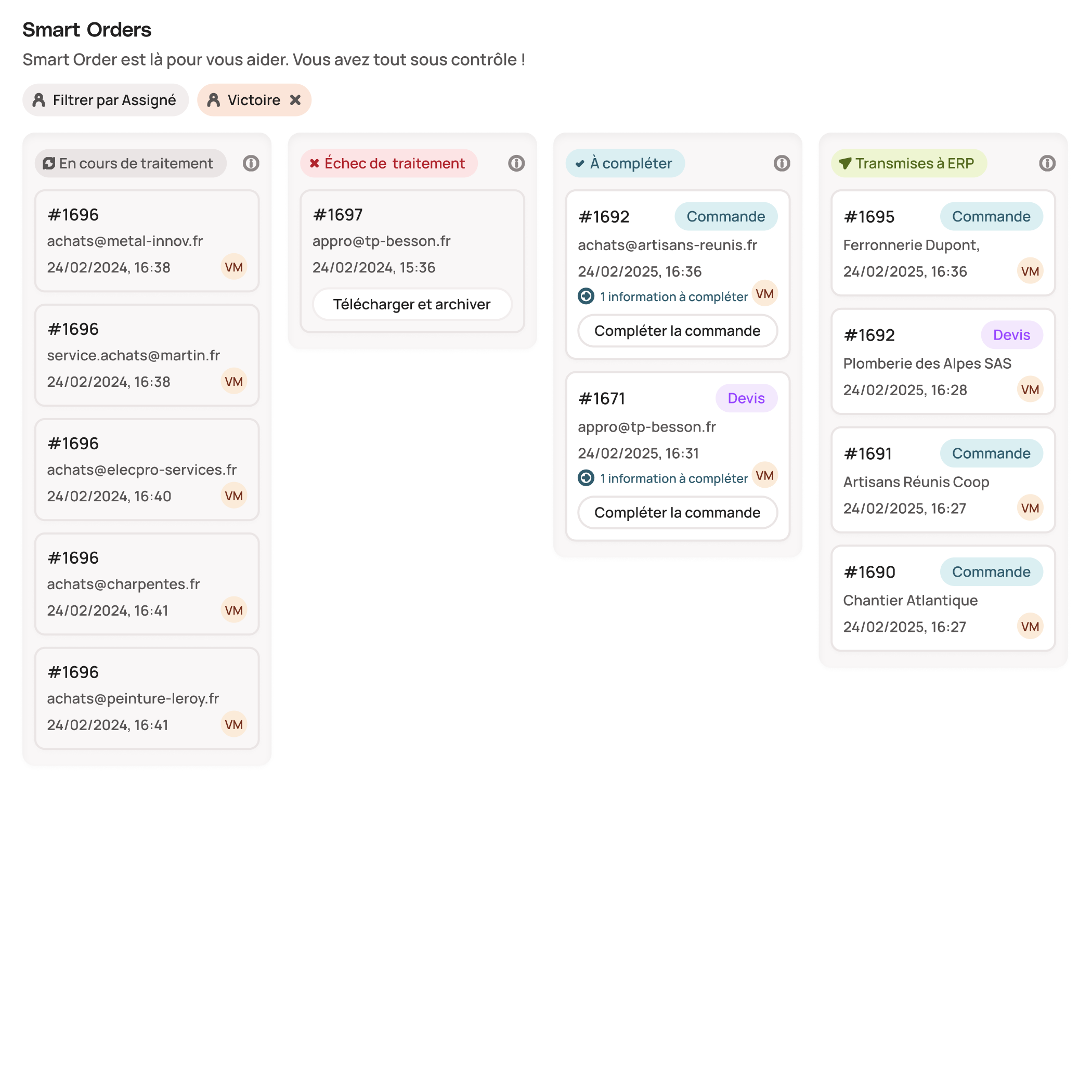 Smart Service Order Examples Smart Orders - Automatisation des commandes B2B par l'IA | Catalog ...